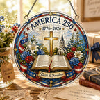 Amerika 250. Jubiläum Acryl-Puzzle-Hängeornament | 1776–2026 Patriotische Fenster-Suncatcher-Dekoration