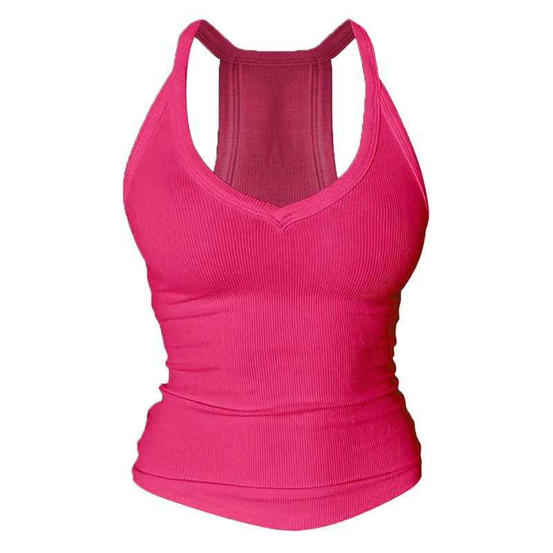 Débardeur dos nageur à col en V avec soutien-gorge intégré