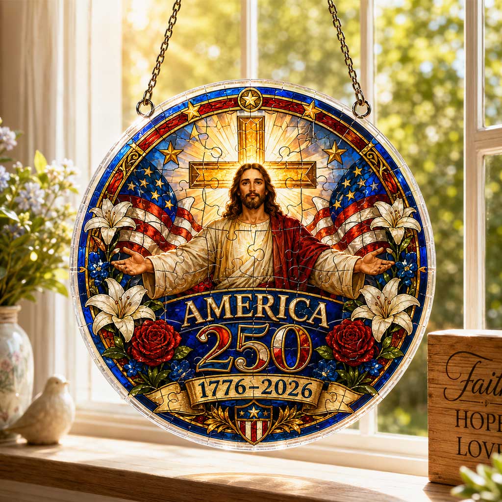 America 250th Anniversary Acrylic Puzzle Hanging Ornament