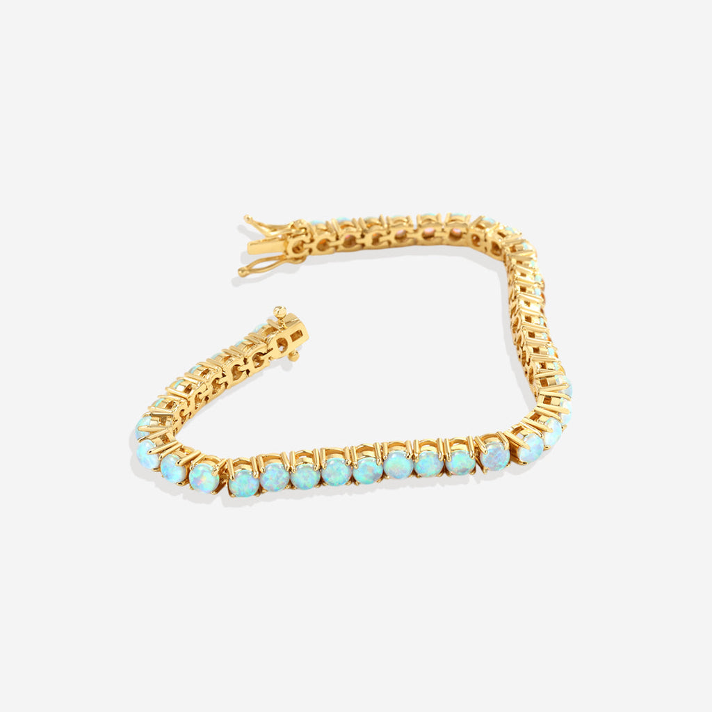 Tennisarmband mit blauem Opal