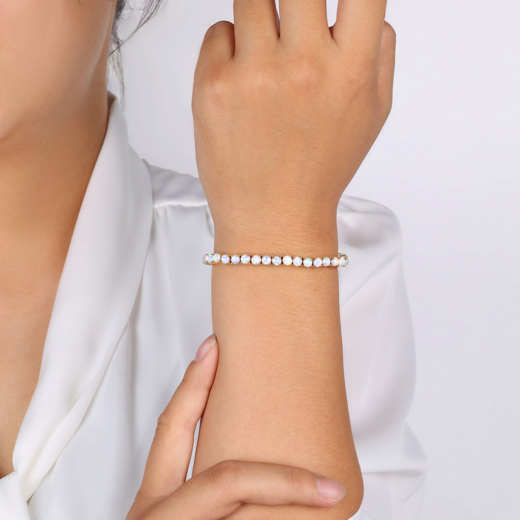 Tennisarmband mit blauem Opal