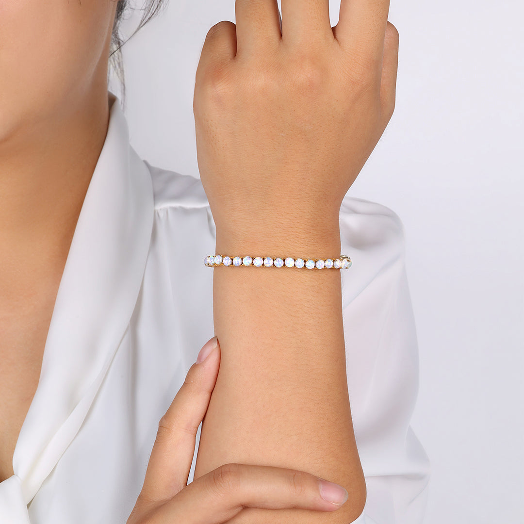 Tennisarmband mit blauem Opal