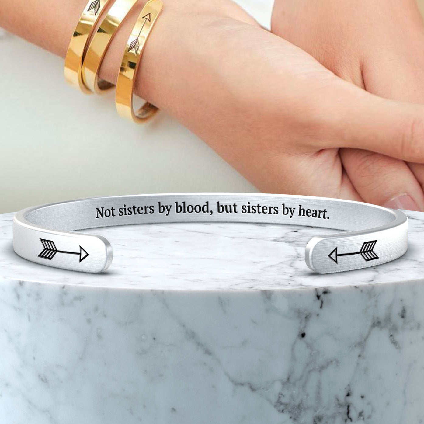 Nicht Schwestern durch Blut, aber Schwestern durch Herz Manschettenarmband
