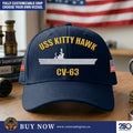 Personalisierte US Navy Schiffe Bestickte Kappe, Mütze für US-Veteranen, Geschenke zum Vatertag, Veteranentag