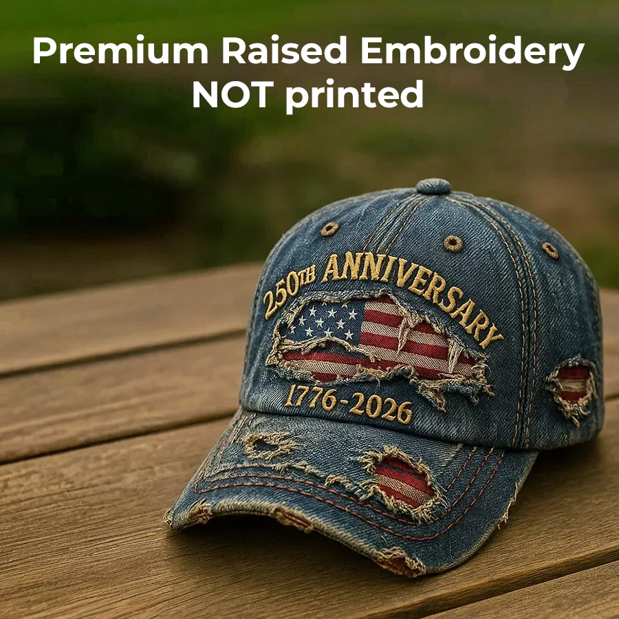 🏆Casquette décontractée brodée à la main pour le 250e anniversaire des États-Unis💖