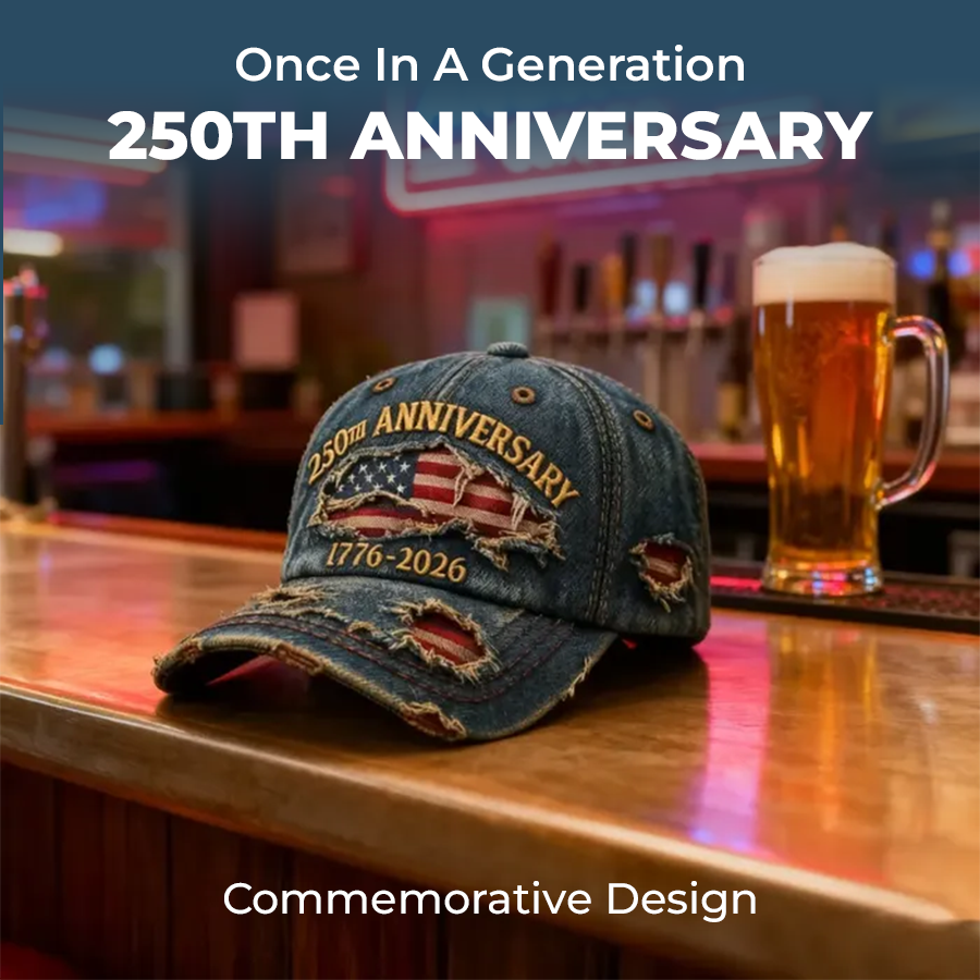 🏆Casquette décontractée brodée à la main pour le 250e anniversaire des États-Unis💖