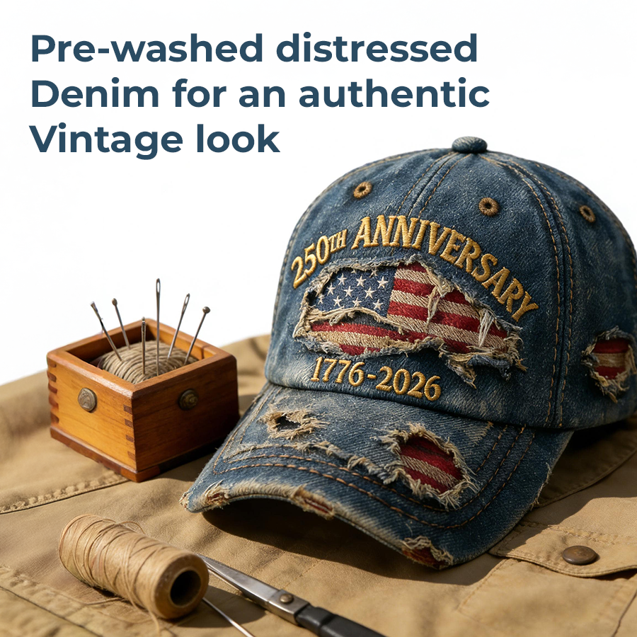 🏆Casquette décontractée brodée à la main pour le 250e anniversaire des États-Unis💖