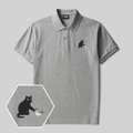 Verspieltes Katzen-Geek-besticktes Poloshirt