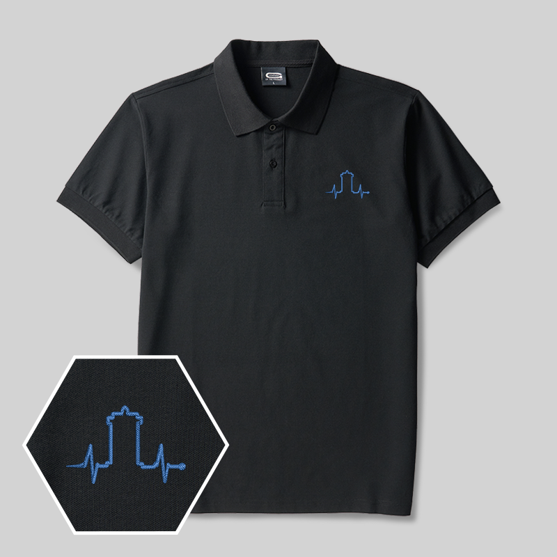 Who Heartbeat Geek Embroidered Polo Shirt