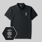 Let's Roll Emblem Geek Embroidered Polo Shirt