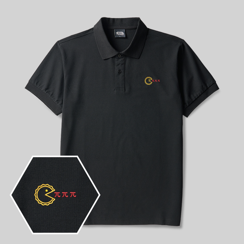 Pac-Pi Geek Embroidered Polo Shirt