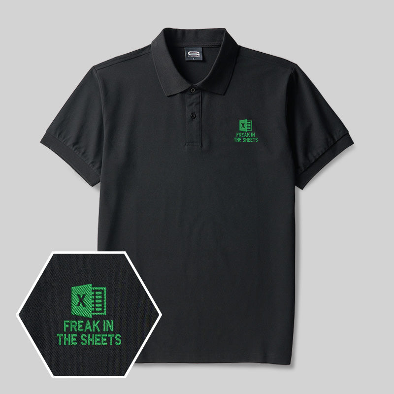 Freak In The Sheets Geek Besticktes Poloshirt