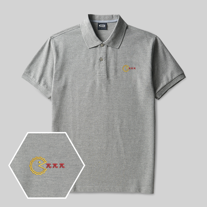 Pac-Pi Geek Embroidered Polo Shirt