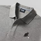 Verspieltes Katzen-Geek-besticktes Poloshirt