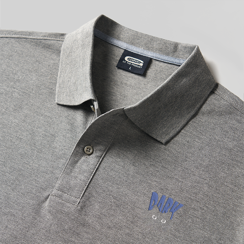 Dark Cat Geek Embroidered Polo Shirt