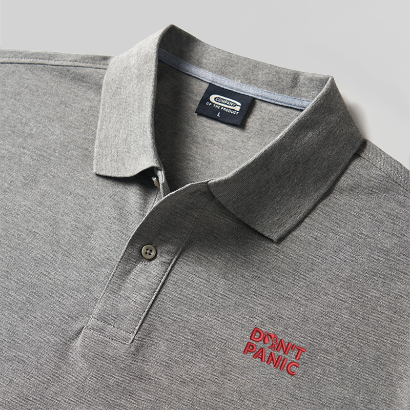 Don't Panic Geek Besticktes Poloshirt