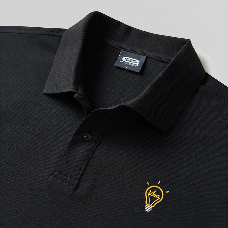 Besticktes Polo-Shirt „Idea Geek“