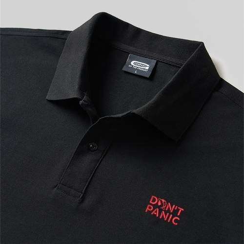 Polo brodé Don't Panic Geek