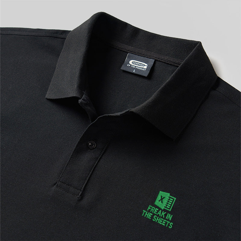 Freak In The Sheets Geek Besticktes Poloshirt