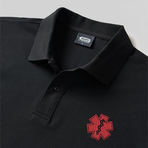 Emotional Support Human Geek Embroidered Polo Shirt