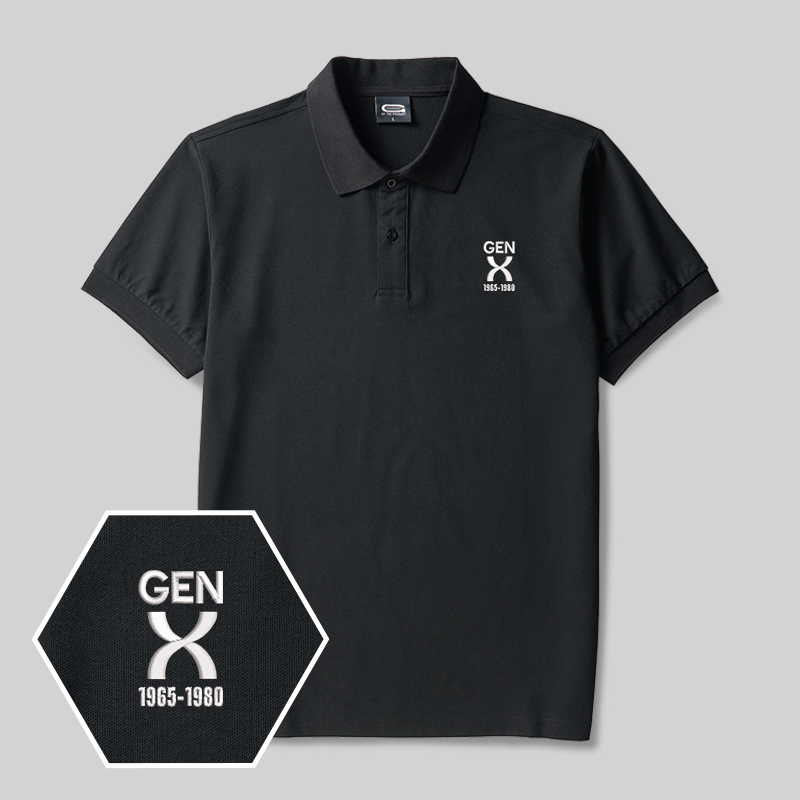 Besticktes Polo-Shirt „Generations-Ära Geek“