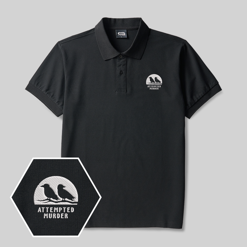 Attempted Murder Geek Embroidered Polo Shirt