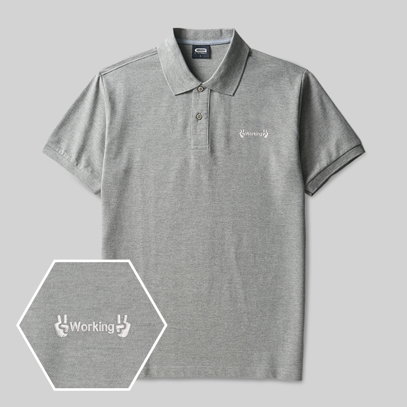 Working Geek Besticktes Poloshirt