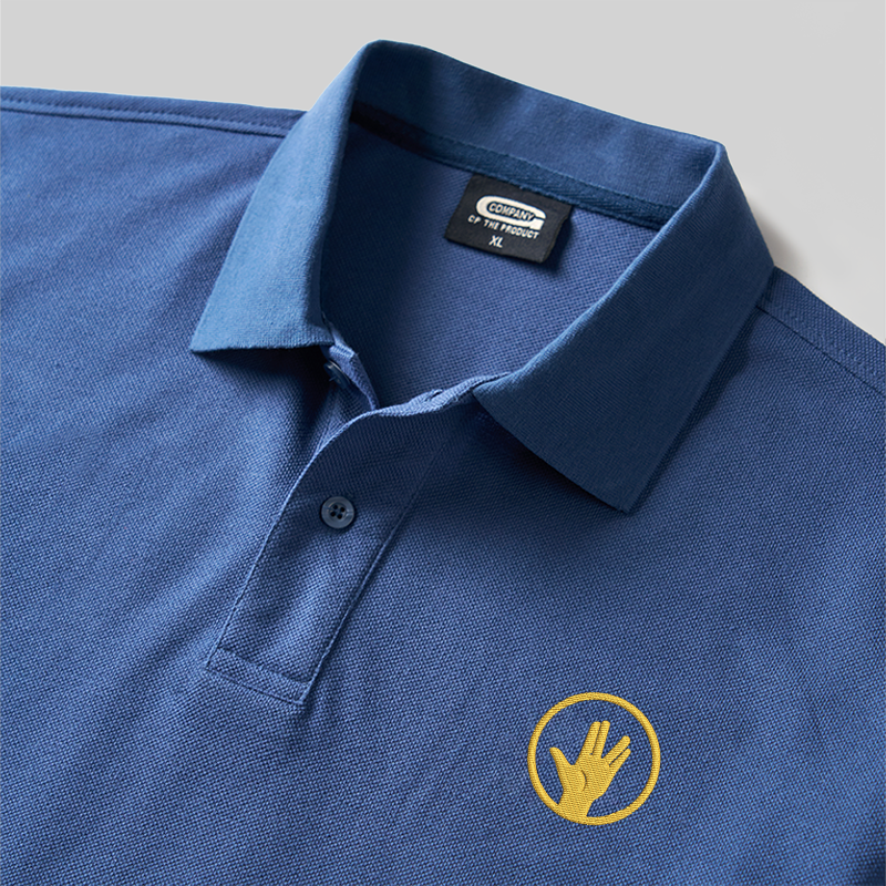 Besticktes Poloshirt „Peace & Approval Geek“