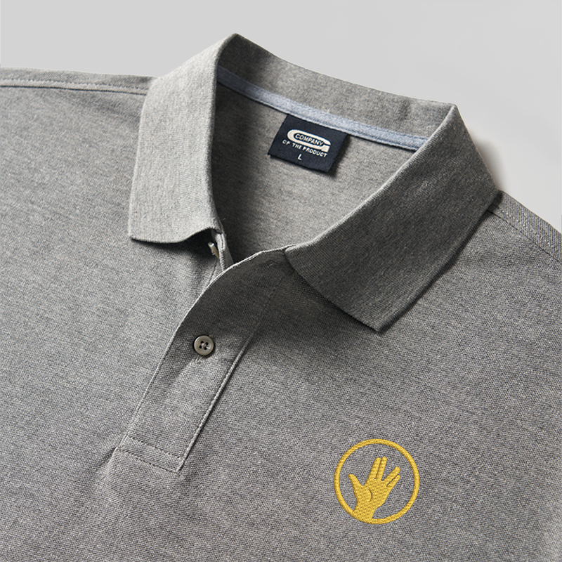 Besticktes Poloshirt „Peace & Approval Geek“
