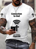Männerverbindung zu Gott WLAN-Passwort Gebets-Print-T-Shirt