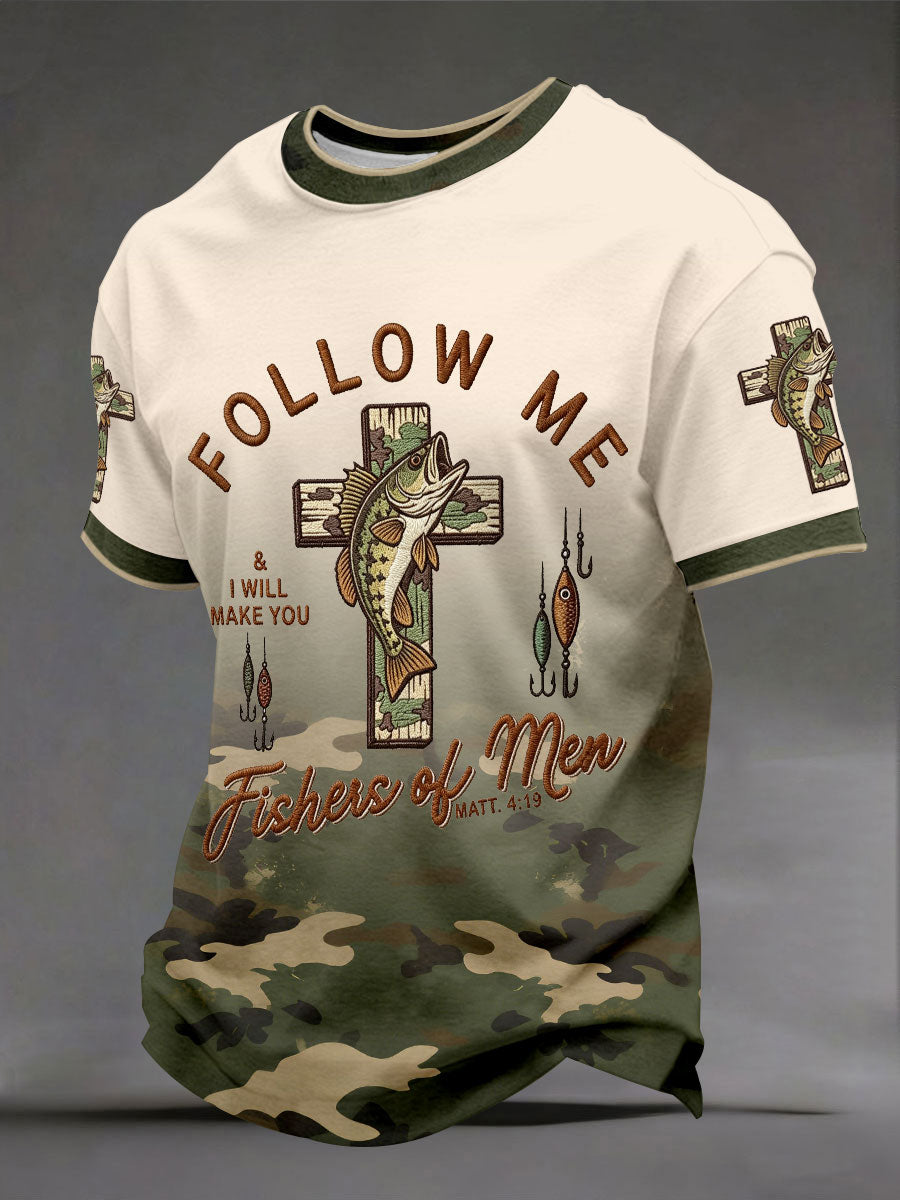 Herren-T-Shirts „Folge mir nach, Menschenfischer“