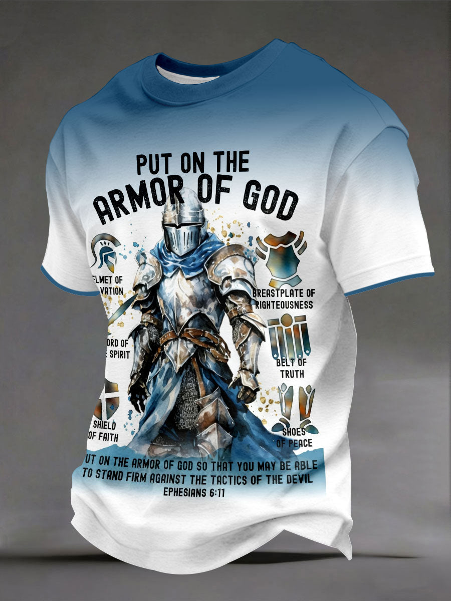 Herren-T-Shirts „Zieh die Rüstung Gottes an“