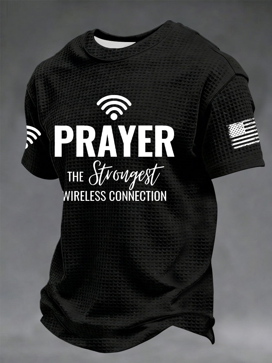 Men's Prayer The Strongest Wireless Connection Printed Casual T-Shirt