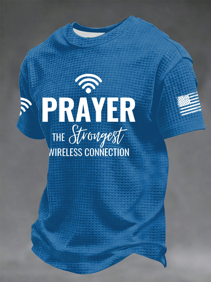 Men's Prayer The Strongest Wireless Connection Printed Casual T-Shirt