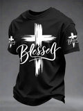 T-Shirt mit christlichem Kreuz-Aufdruck für Herren
