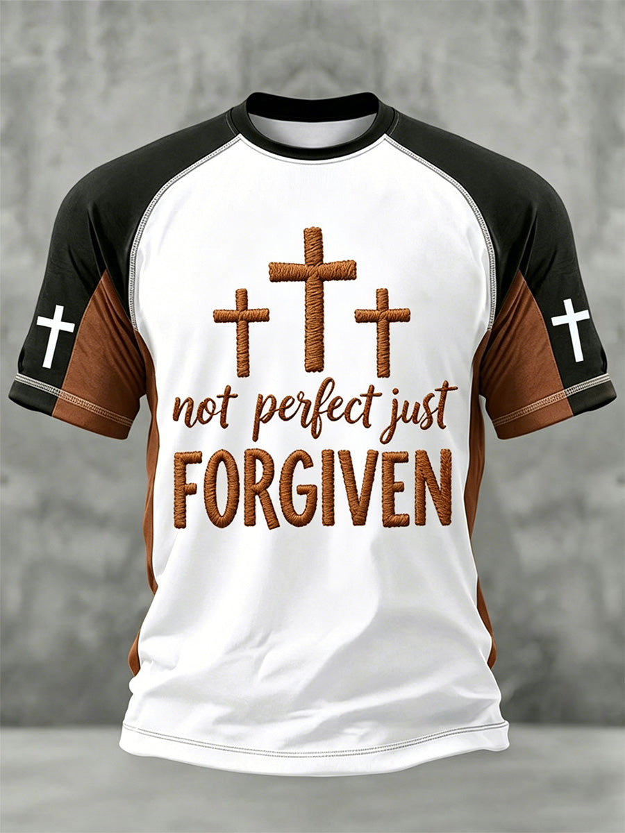 Herren T-Shirt mit christlichem Kreuz-Print