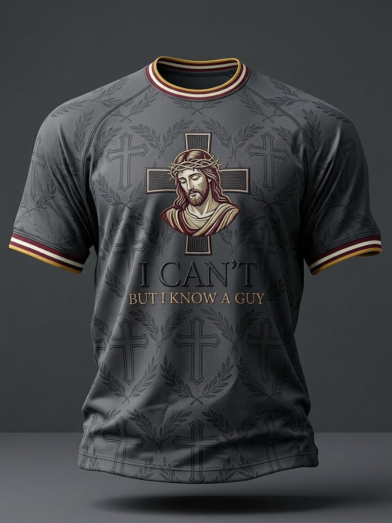 Herren-T-Shirt „I Can't But I Know A Guy“ mit Aufdruck