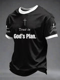 Herren-T-Shirt mit „Trust In God's Plan“-Aufdruck
