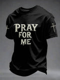 Herren T-Shirt mit „PRAY FOR ME“-Aufdruck