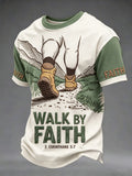 T-shirt imprimé « Walk By Faith » pour homme