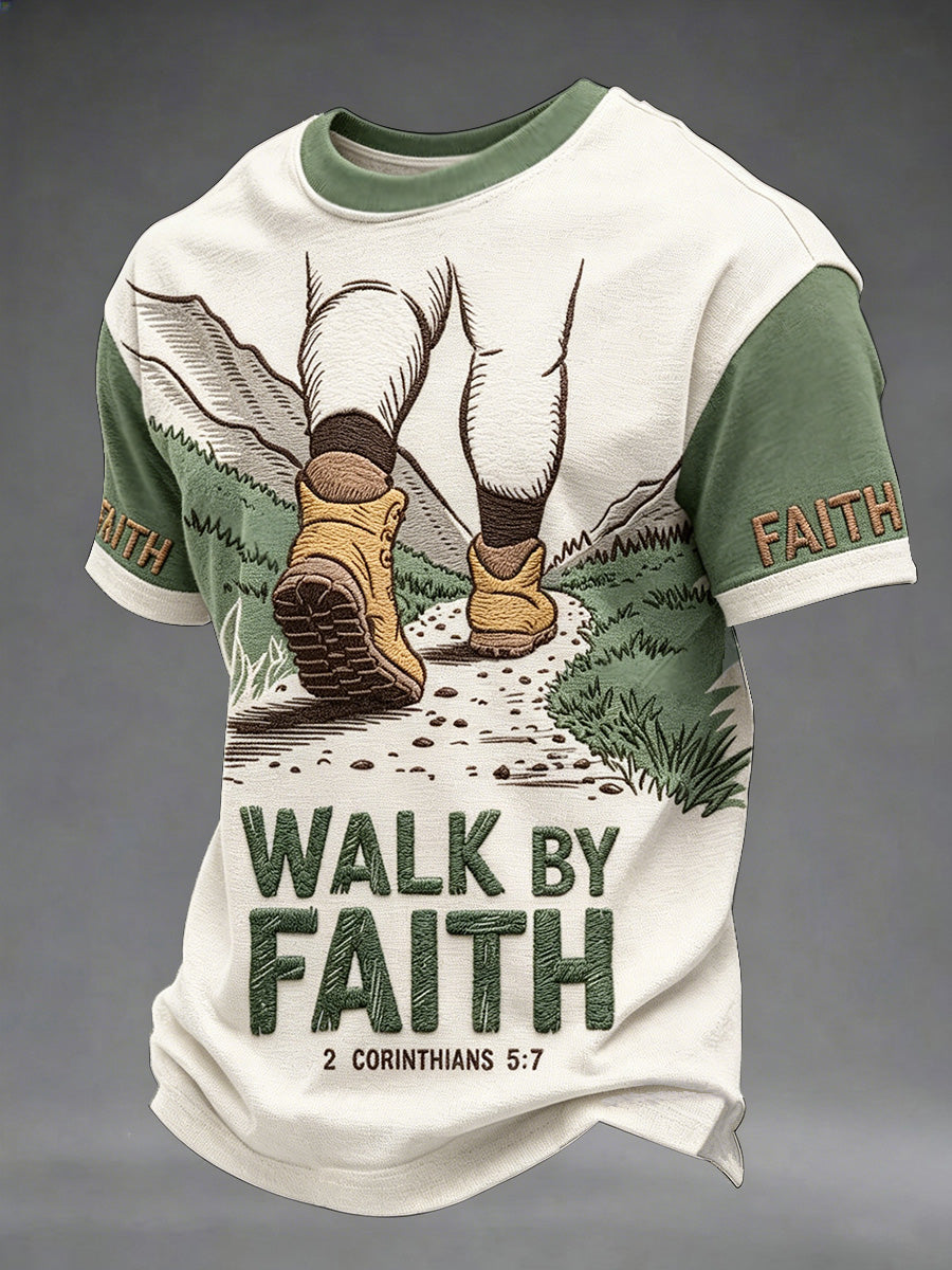 T-shirt imprimé « Walk By Faith » pour homme
