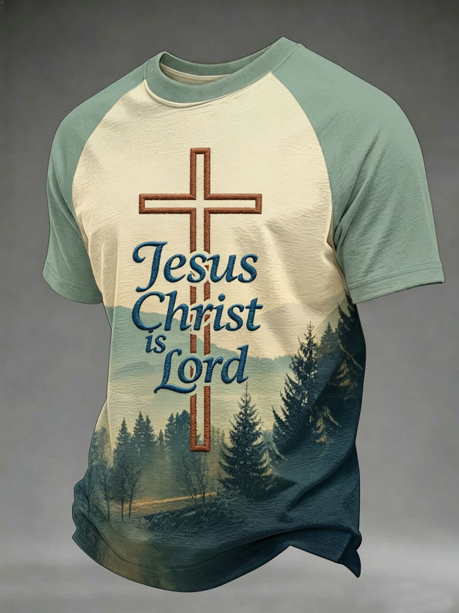 Herren T-Shirt mit „Jesus Christus ist Herr“-Aufdruck