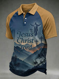 Herren-Polohemd mit „Jesus Christus ist Herr“-Aufdruck
