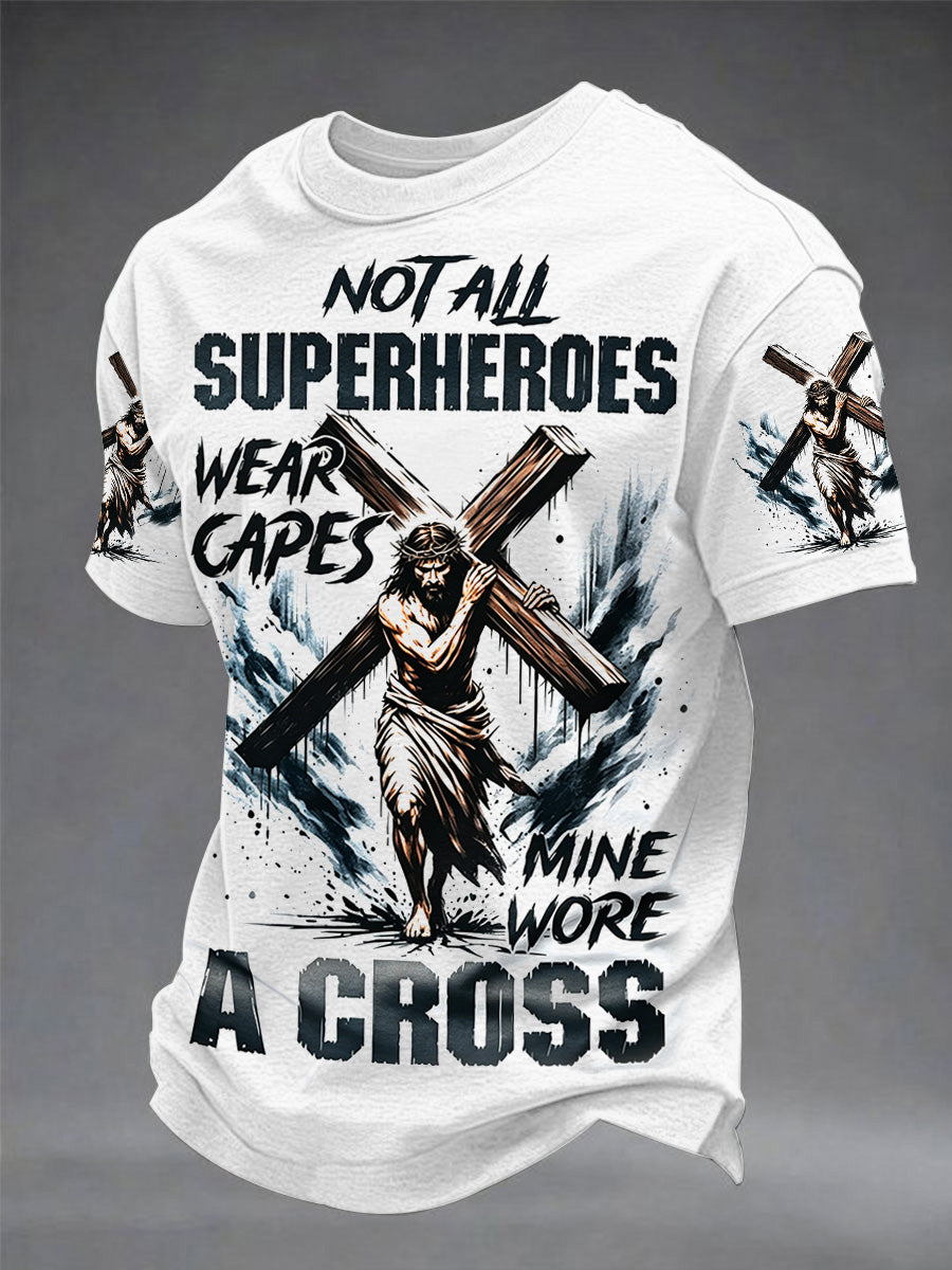Herren-T-Shirt mit christlichem Kreuzdruck