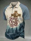 Herren-Poloshirt mit „Jesus Christ Is Lord“-Aufdruck