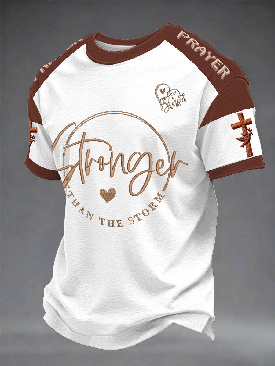 Herren T-Shirt mit Glaubens-Print und kurzen Ärmeln