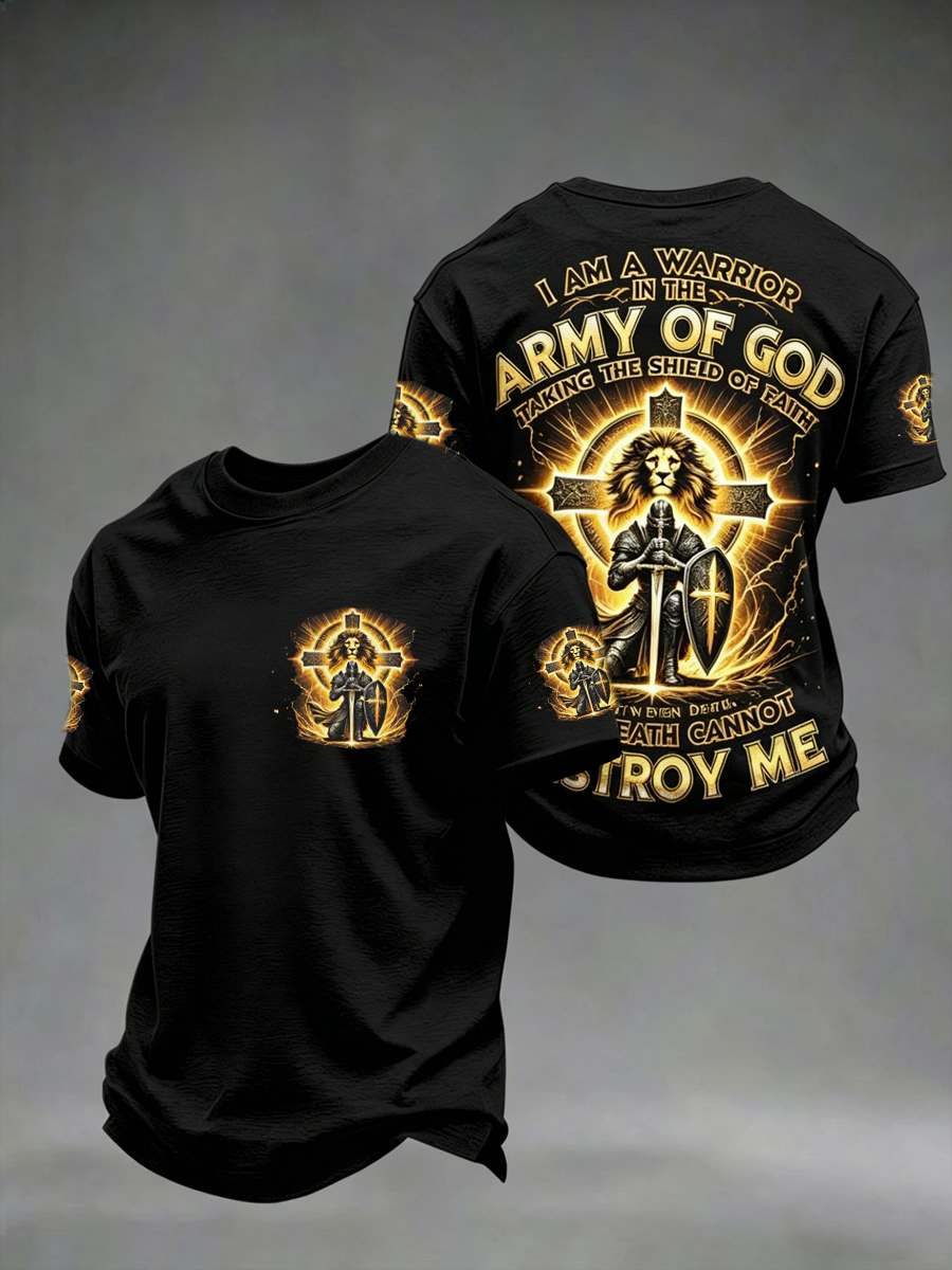 T-Shirt für Herren "Army of God Christian" mit kurzen Ärmeln