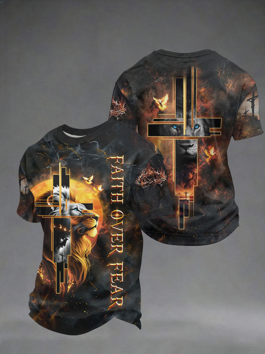 Herren T-Shirt "Faith Over Fear" mit kurzen Ärmeln