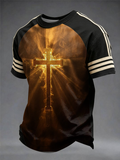 Herren Radiant Cross Canvas Art Kurzarm-T-Shirt