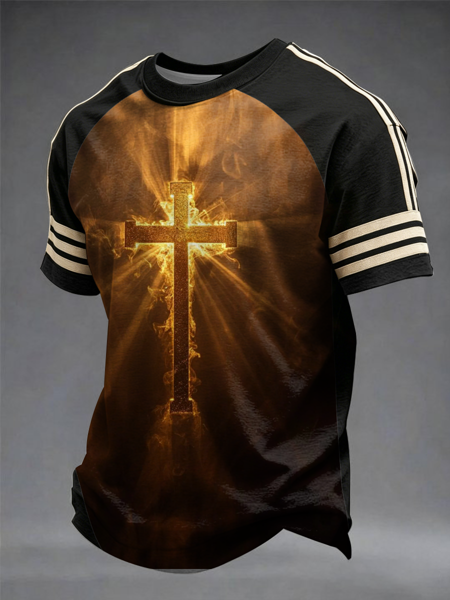 Herren Radiant Cross Canvas Art Kurzarm-T-Shirt